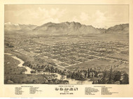 Ogden City, Utah 1875 Bird's Eye View