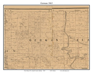 German, Indiana 1863 Old Town Map Custom Print - St. Joseph Co.