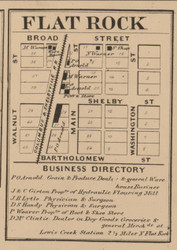 Flat Rock, Washington, Indiana 1866 Old Town Map Custom Print - Shelby Co.