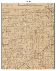 Clark, Indiana 1866 Old Town Map Custom Print - Johnson Co.
