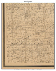 Hensley, Indiana 1866 Old Town Map Custom Print - Johnson Co.