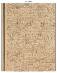 Union, Indiana 1866 Old Town Map Custom Print - Johnson Co.