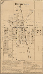 Edinburgh, Blue River, Indiana 1866 Old Town Map Custom Print - Johnson Co.