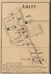 Amity, Franklin, Indiana 1866 Old Town Map Custom Print - Johnson Co.