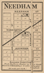 Needham, Franklin, Indiana 1866 Old Town Map Custom Print - Johnson Co.