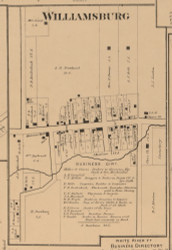 Wiliamsburg, Nineveh, Indiana 1866 Old Town Map Custom Print - Johnson Co.