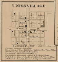 Union Village, Union, Indiana 1866 Old Town Map Custom Print - Johnson Co.