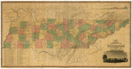 Tennessee 1832 Rhea - Old State Map Reprint