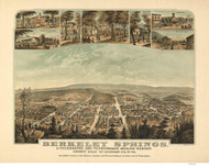 Berkley Springs, West Virginia 1889 Bird's Eye View