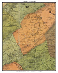 District 7 - Mynatt, Tennessee 1895 Old Town Map Custom Print Knox Co.