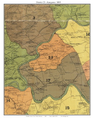 District 23 - Kangaroo, Tennessee 1895 Old Town Map Custom Print Knox Co.