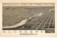 Minneapolis, Minnesota 1879 Bird's Eye View