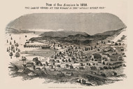 San Francisco, California 1849 (1850) Harbor View with Apollo Store Ship Bird's Eye View
