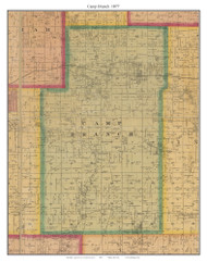 Camp Branch - East Lynne, Cass Co. Missouri 1877 Old Town Map Custom Print Cass Co.