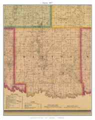 Dayton, Cass Co. Missouri 1877 Old Town Map Custom Print Cass Co.