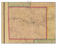 Dolan - Freeman - West Line, Cass Co. Missouri 1877 Old Town Map Custom Print Cass Co.