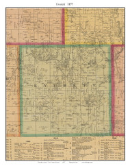 Everett, Cass Co. Missouri 1877 Old Town Map Custom Print Cass Co.