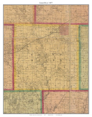 Grand River -Harrisonville, Cass Co. Missouri 1877 Old Town Map Custom Print Cass Co.