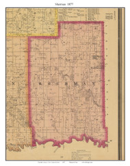 Sherman - Grant - Wadesburg, Cass Co. Missouri 1877 Old Town Map Custom Print Cass Co.