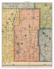 Grant - Barnard, Missouri 1900 Old Town Map Custom Print Nodaway Co.