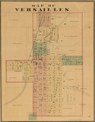 Versailles Village, Moreau, Missouri 1880 Old Town Map Custom Print Morgan Co.