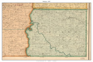 Madison - Paynterville - Bear Creek - Cane Hill - Hartley - Oldham - Masters, Missouri 1897 Old Town Map Custom Print Cedar Co.
