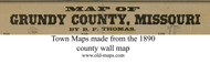Map Cartouche, Grundy Co. Missouri 1890 Old Town Map Custom Print
