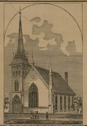 First Baptist Church - 1876, Grundy County, Missouri 1890 Old Town Map Custom Print