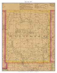 Big Creek - Carsville - Noris Fork, Missouri 1877 Old Town Map Custom Print Henry Co.