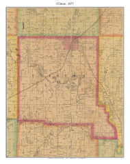 Clinton, Missouri 1877 Old Town Map Custom Print Henry Co.