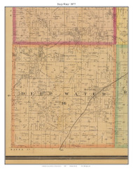 Deep Water - Montrose - Germantown, Missouri 1877 Old Town Map Custom Print Henry Co.