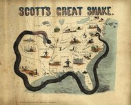 Southern States "Scott's Great Snake" Anaconda Plan, 1861  Southeast - USA Regionals