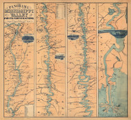 Mississippi River, Panorama - Magnus, 1863 Mississippi River - USA Regionals