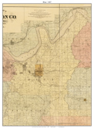 Blue - Independence - Mount Washington, Missouri 1887 Old Town Map Custom Print Jackson Co.