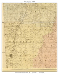 Washington - Tilden - Dallas - New Santa Fe, Missouri 1887 Old Town Map Custom Print Jackson Co.