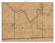 Elk River, Missouri 1884 Old Town Map Custom Print McDonald Co.