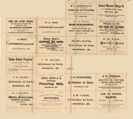 Advertisements, Saline County, Missouri 1871 Old Town Map Custom Print
