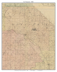 St. Francois - Farmington, Missouri 1882 Old Town Map Custom Print St. Francois Co.