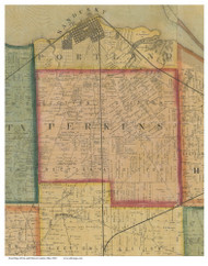 Perkins, Ohio 1863 Old Town Map Custom Print - Erie Co.