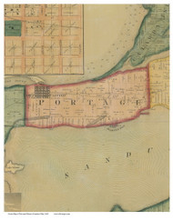 Portage, Ohio 1863 Old Town Map Custom Print - Ottawa Co.