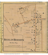 Berlin Heights - Berlin, Ohio 1863 Old Town Map Custom Print - Erie Co.