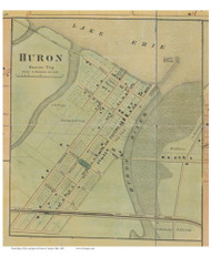 Huron Village - Huron, Ohio 1863 Old Town Map Custom Print - Erie Co.
