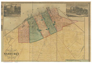 Sandusky and Vicinity - Portland, Ohio 1863 Old Town Map Custom Print - Erie Co.