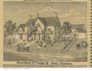 Clary Residence - Florence, Ohio 1863 Old Town Map Custom Print - Erie/Ottawa Co.