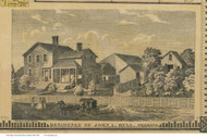 Hull Residence - Perkins, Ohio 1863 Old Town Map Custom Print - Erie/Ottawa Co.