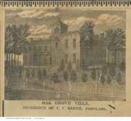 Keech Residence - Portland, Ohio 1863 Old Town Map Custom Print - Erie/Ottawa Co.