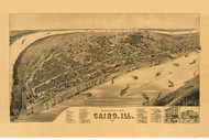 Cairo, Illinois 1888 Bird's Eye View