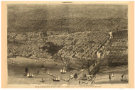 Chicago, Illinois 1874 Bird's Eye View - The City of Chicago Showing the Burnt District -