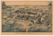 Chicago, Illinois 1891 Bird's Eye View -World's Columbian Exposition 1893