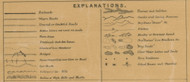 Map Explanations, Bon Homme County, South Dakota 1893 Old Town Map Custom Print -